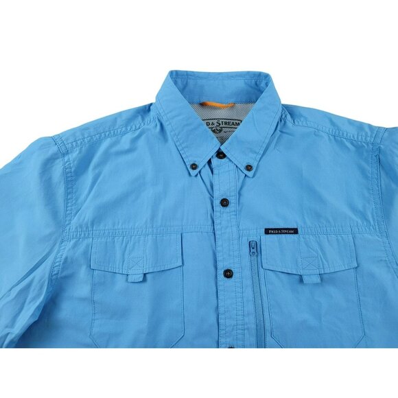 Field and Stream Mens Sport Fishing Shirt Blue Button Down Size Medium JH1638100 - Picture 4 of 6